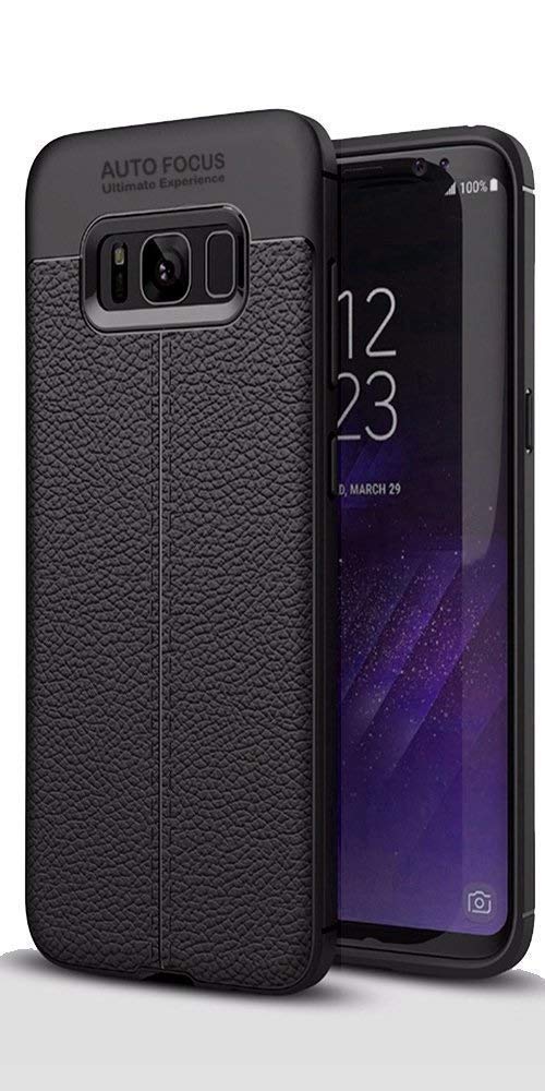 Plus AutoFocus Litchi Texture TPU Back Cover for Samsung Galaxy S10 Black