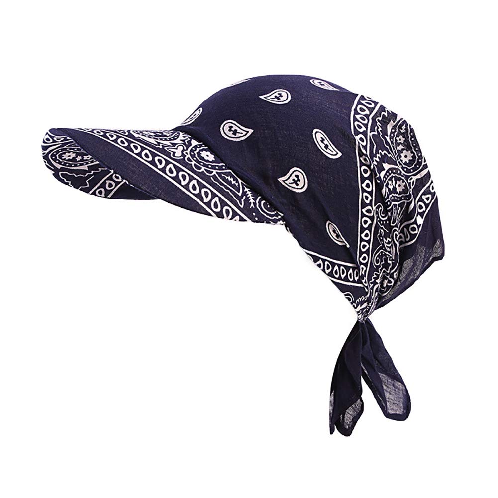 Ulalaza Women's Navy Chemo Headwear Turbans Cancer Hats Sleeping Hats Sleep Bonnet Cap Baseball Cap