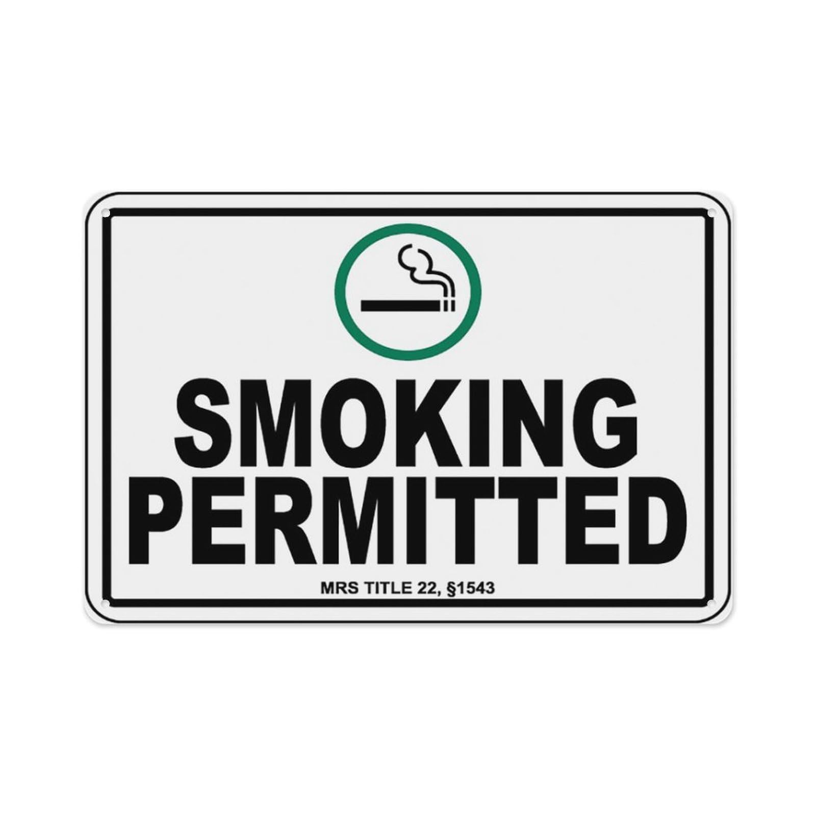 peiyeety Maine Smoking Permitted Sign Aluminum Tin Warning Signs For Home Outdoor Garden 8X12 Inches