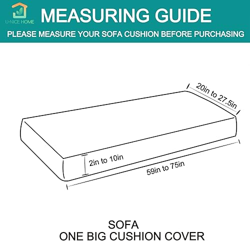 Miniatura 6 de U-NICE HOME Individual Couch Cushion Covers for Sofa Seat Cushion Protector Sets with Soft Velour Fabric(Loveseat Cushion Covers,Camel)