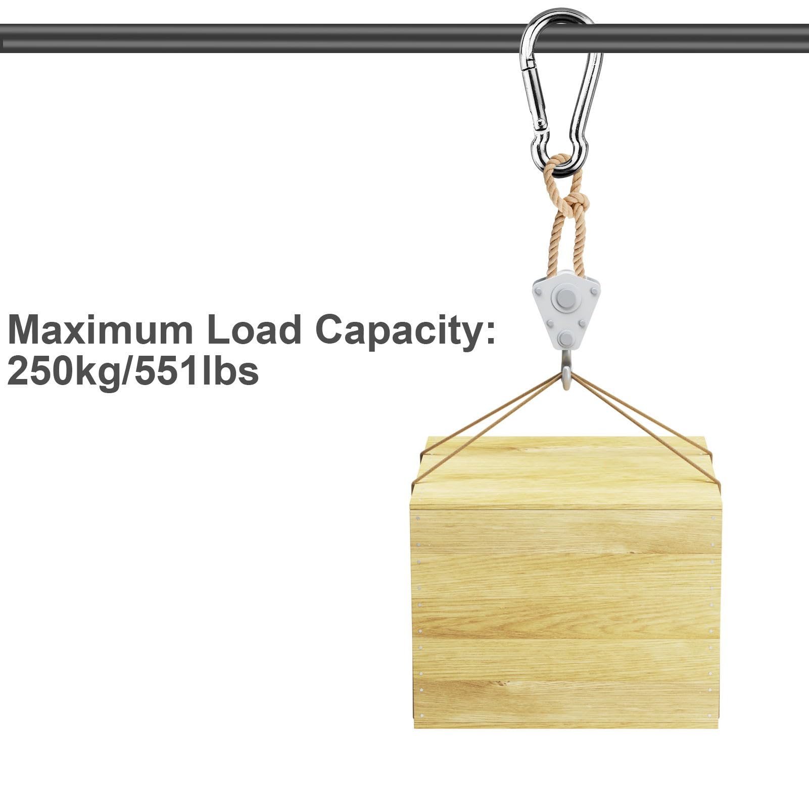 8 Pièces - M8 Mousqueton en Acier Inoxydable 304 - Mousqueton Inox 80mm de Fixation Capacité de Charge de 250 kg/550lb pour Sac à Dos, Camping, randonnée, 80mm x φ8 mm