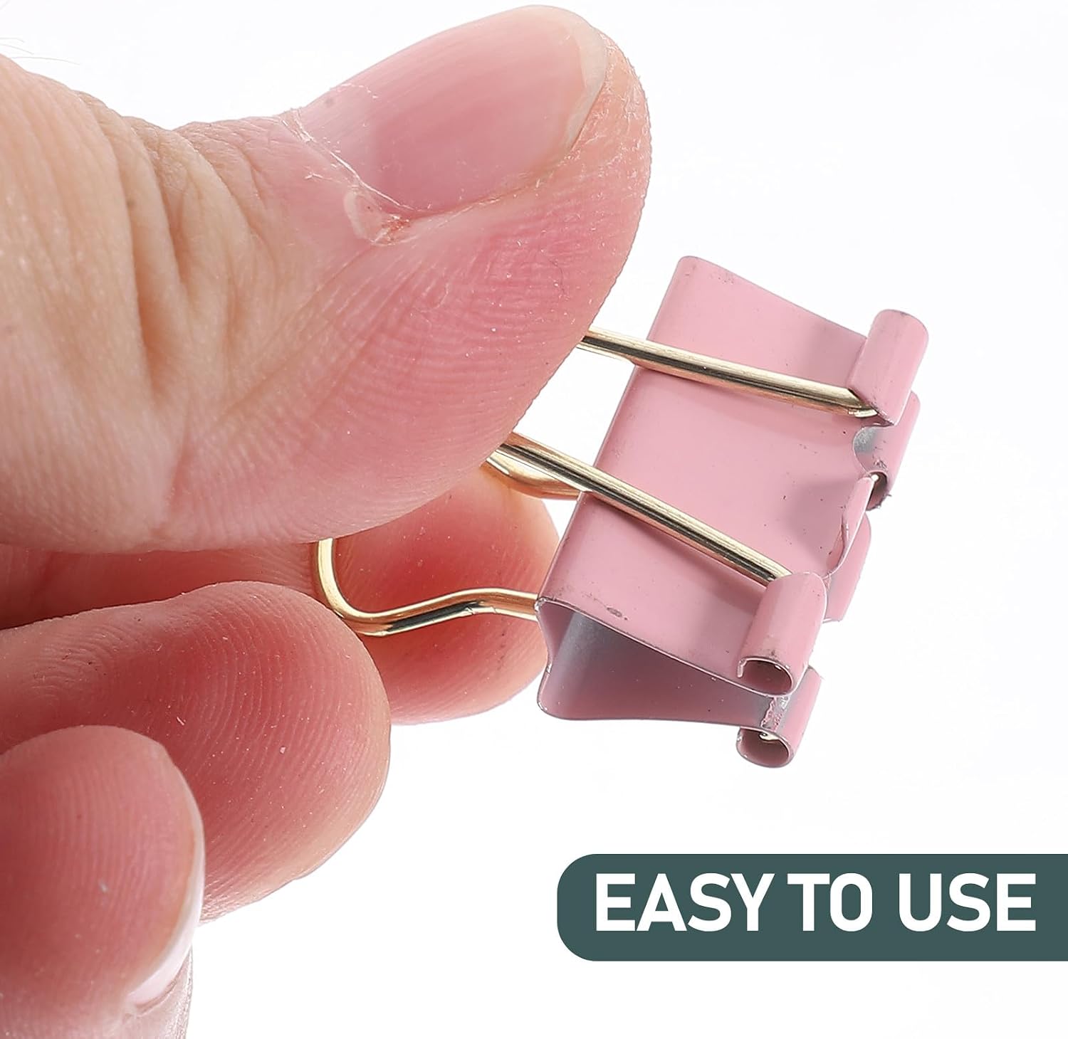 9pcs Medium Metal Binder Clips 19mm Rose Gold Paper Document Fixing Clips Portable Office File for School and Home Organization image 4