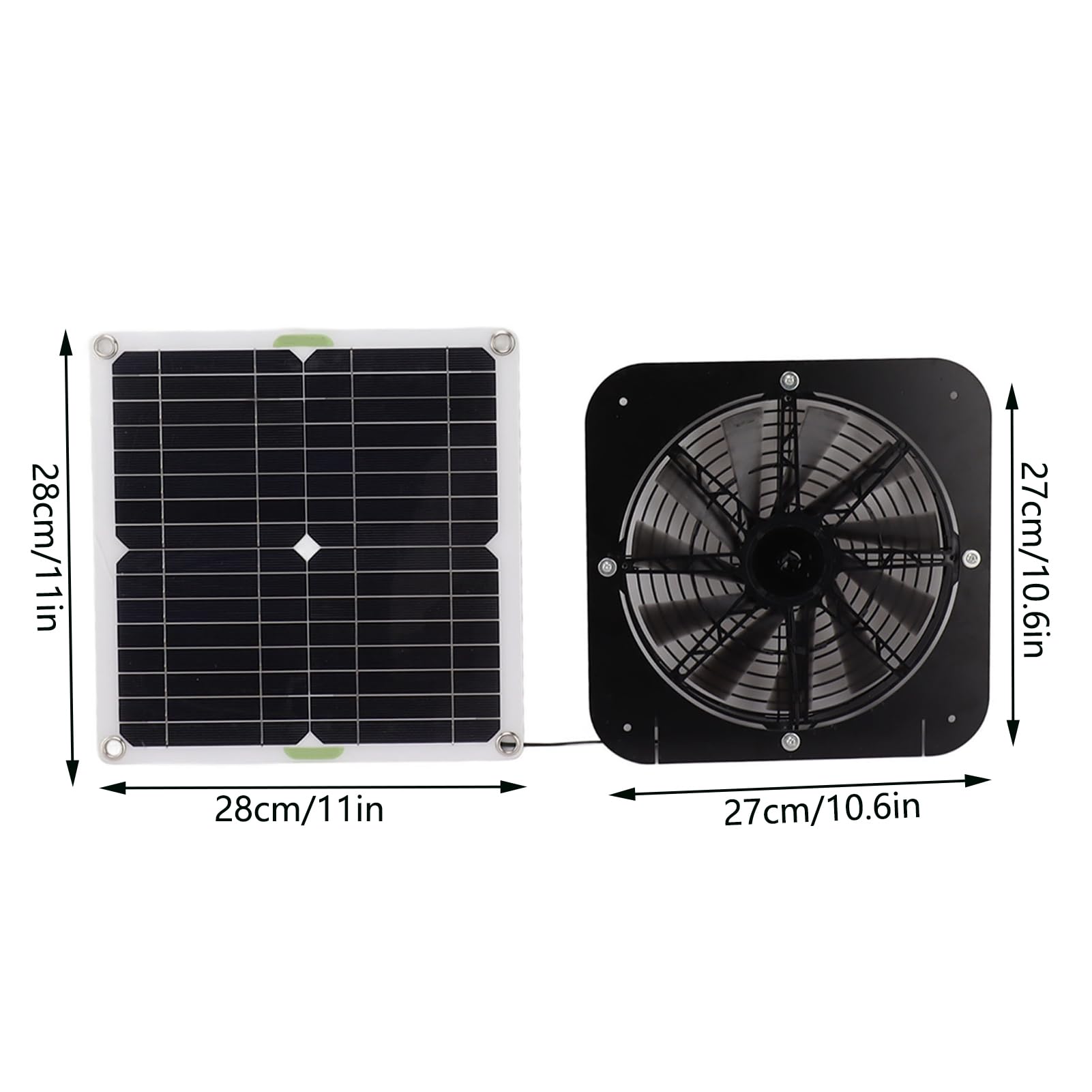 Ventilador Solar 13,5 Pulgadas 100W Kit Panel Enfriamiento Redondo
