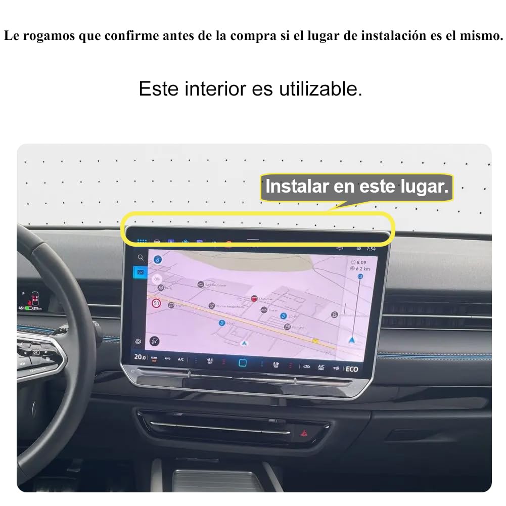 Soporte Movil Coche para Volkswagen ID.7 Accesorios [Solo Compatible con VW ID7, años 2023-2025] Rotativo 360°、Operación con una Mano、Fácil de Instalar