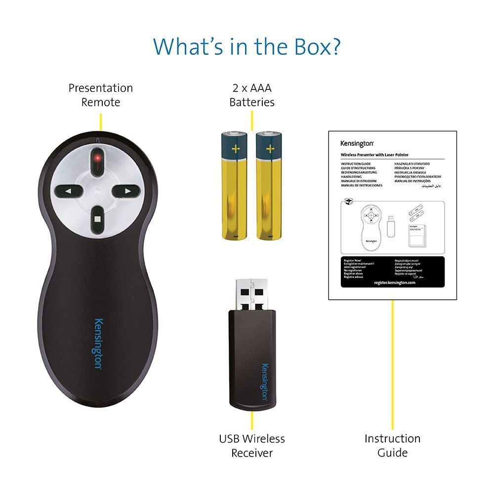 Kensington Wireless USB Presentation Clicker with Red Laser Pointer
