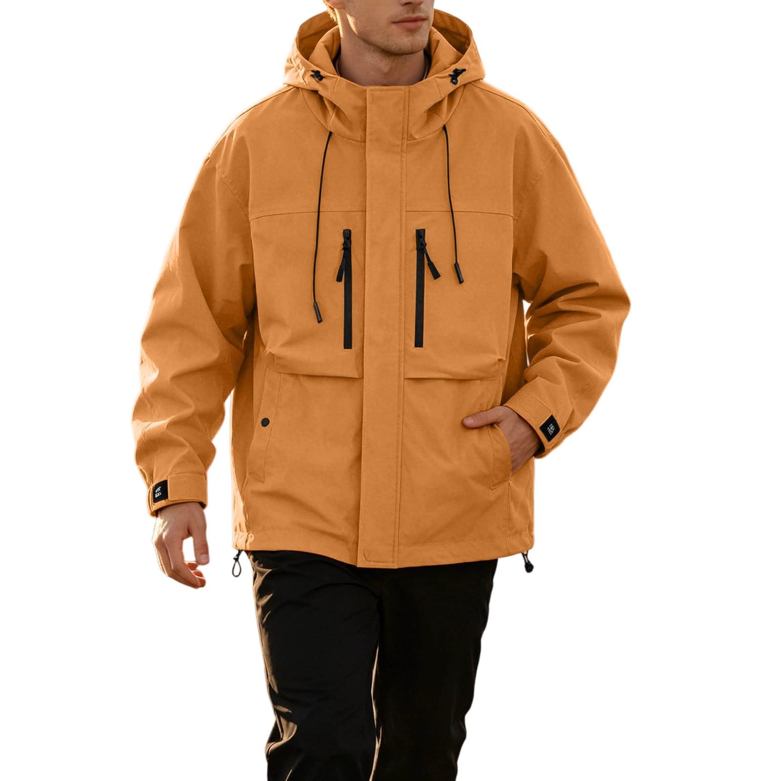 Chaqueta softshell para hombre, impermeable, cortavientos, ligera, con capucha, chaqueta deportiva transpirable