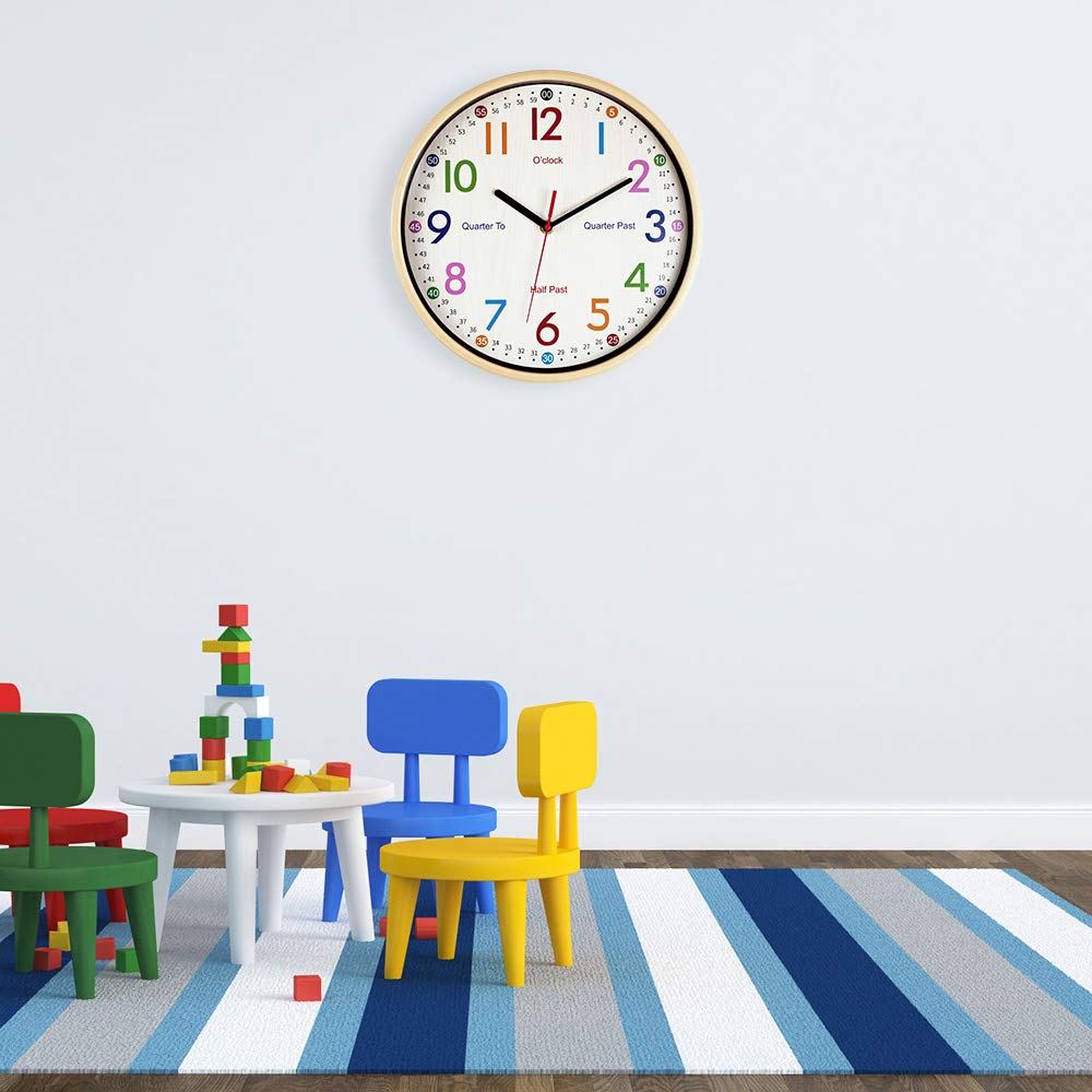 JoFomp Teaching Clock for Kids, Yellow, 12 Inch - Image 3
