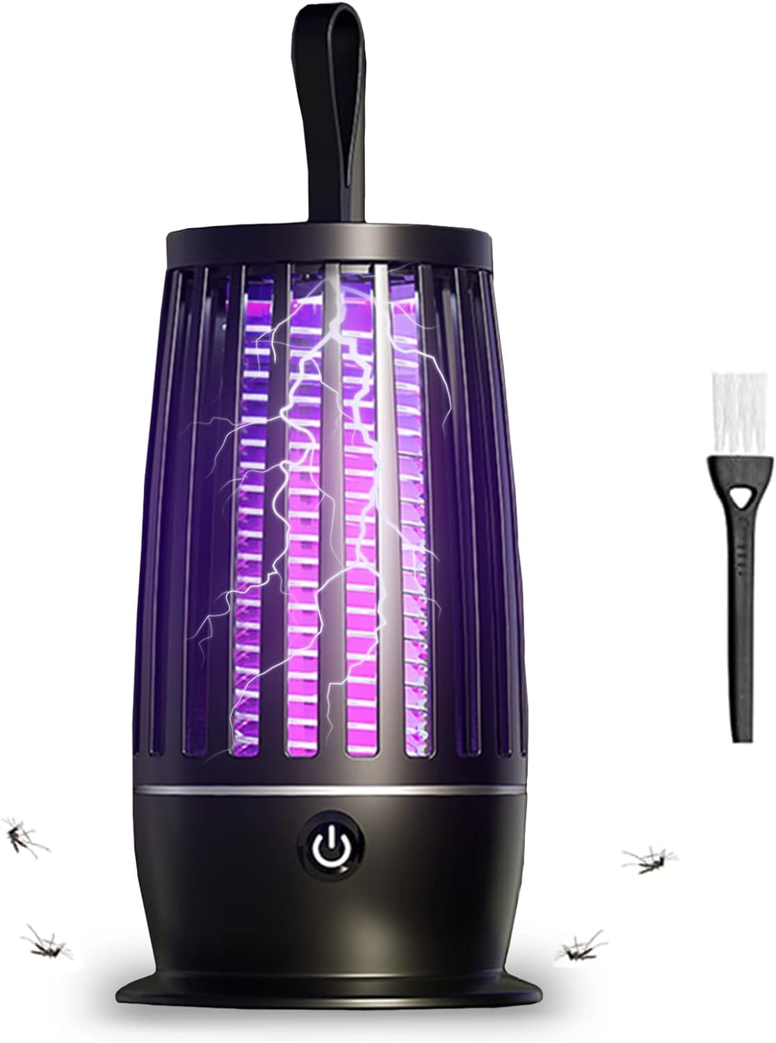 TDOO Bug Zapper,Rechargeable Mosquito Killer Indoor Electric Fly Trap with Light and Hanging Loop Killing Lamp Portable LED for Home, Bedroom, Our, Camping, Backyard（E）