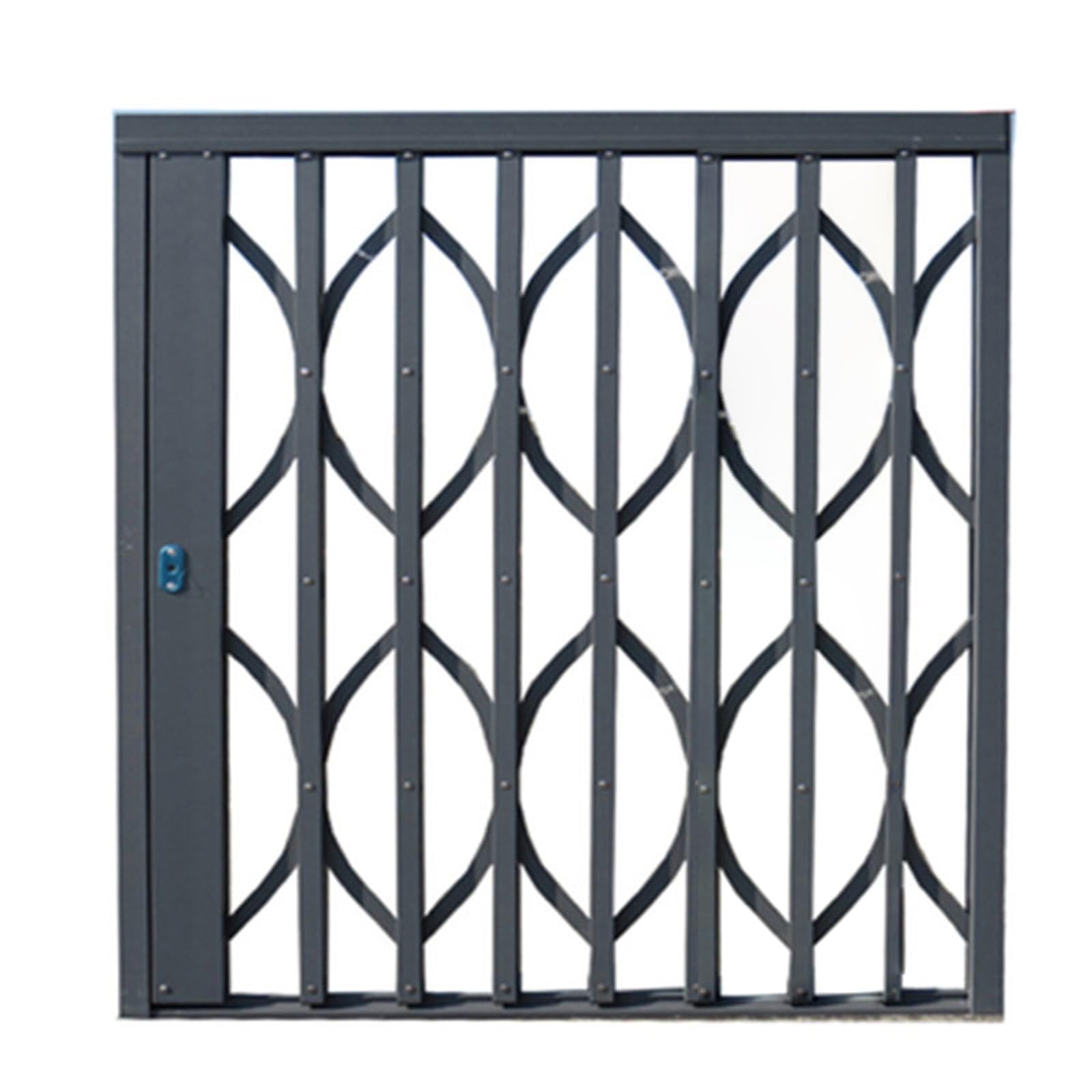 Barras de seguridad plegables para ventanas de 80-100 cm, a prueba de ladrones con bloqueo, rejillas de seguridad ajustables para niños y mascotas, diseño plegable gris (90 x 140 cm)