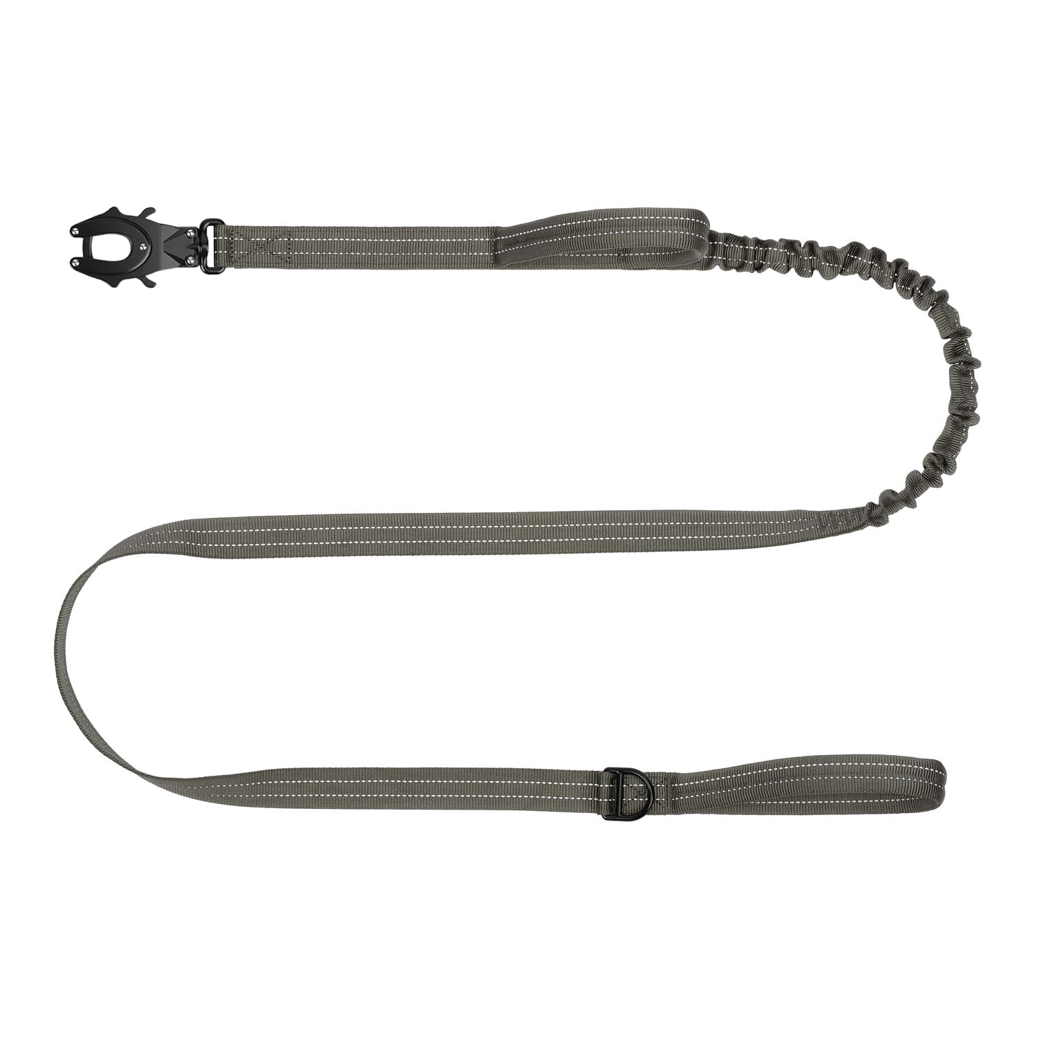 ICEFANG Tactical Dog Leash,K9 Training Walking Bungee Lead with 2 Control Handle,Heavy Duty Quick Release Metal Clasp,for Medium Large Breed (Reflective Green, 6 FT)