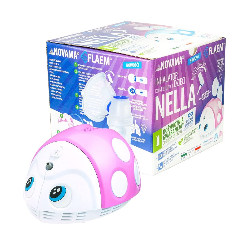 Nella by Flaem Inhalator do nebulizacji dzieci w dwóch kolorach GWARANCJA DOŻYWOTNIA!!- : Standard