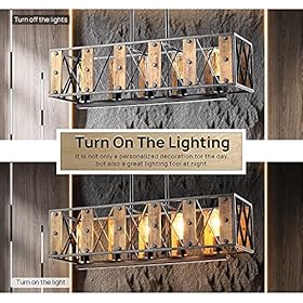 Kitchen Island Lighting, 5-Light Linear Farmhouse Pendant Lights, Rustic Dining Room Light Fixture, Farm House… 61bi9KNvGMS. SS280