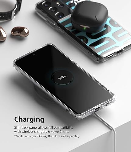 Miniatura 8 de Ringke Fusion Design - Funda compatible con Galaxy S21 Ultra, parte trasera dura, a prueba de golpes, carcasa de poliuretano termoplástico suave,