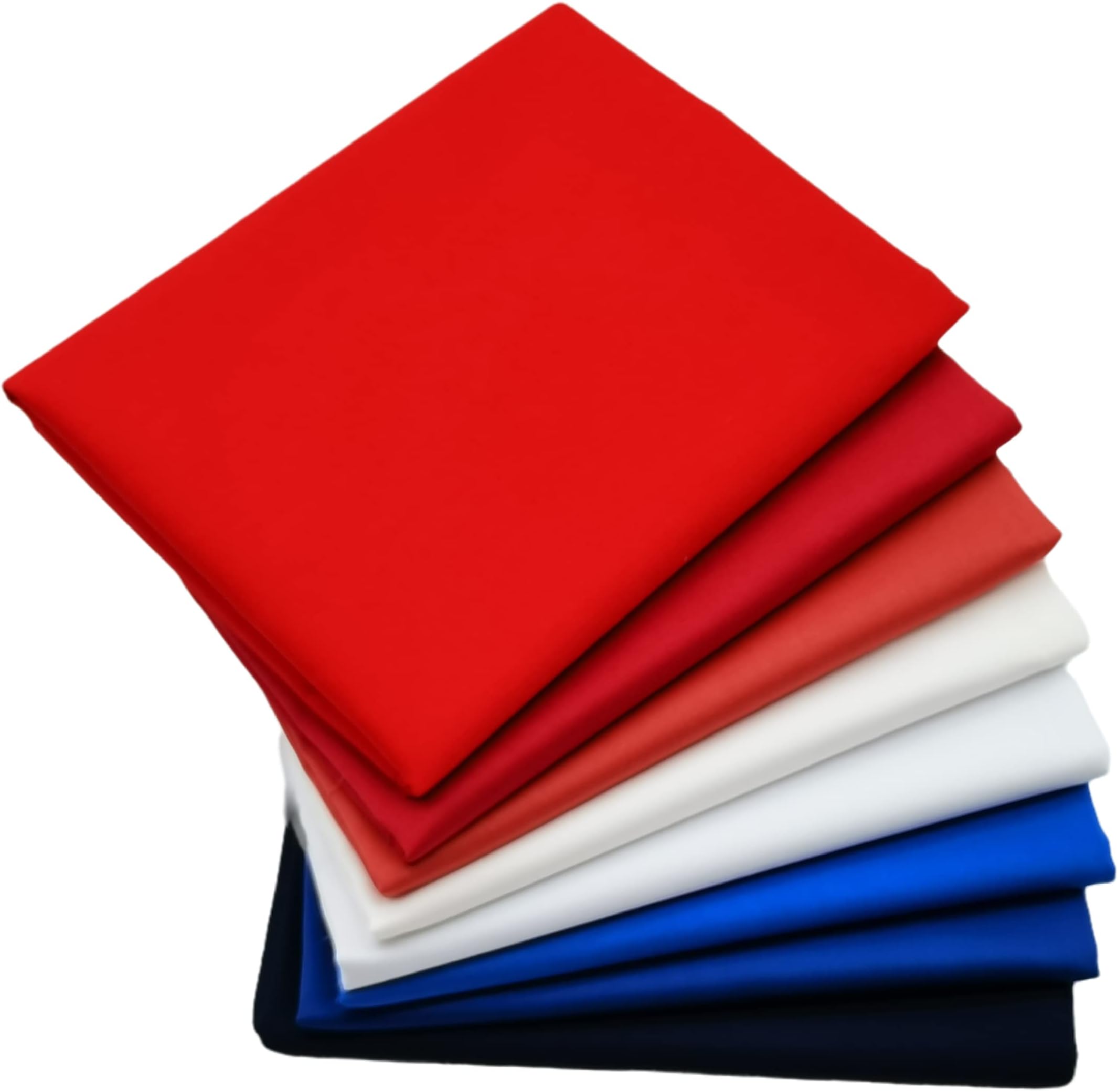 iNee Patriotic Solids Fat Quarters Fabric Bundle, Quilting Sewing Fabric, 18 x 22 inches, (Patriotic Solids)