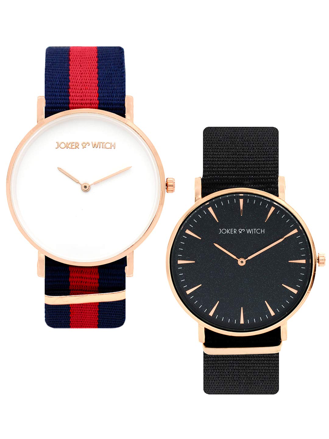 Joker & Witch Nylon Jamey & Sierra Couple Analogue Watches, Black Dial, Black Band (B08T5NZ7YN) Amazon Price History, Amazon Price Tracker