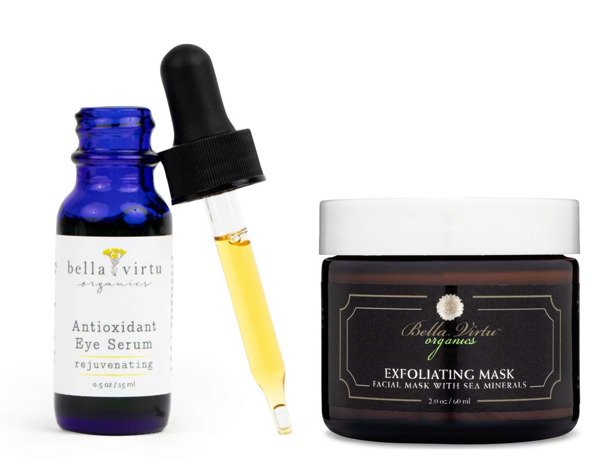 Organic Under Eye Serum (0.5oz) and Exfoliating Face Mask Bundle (2oz)