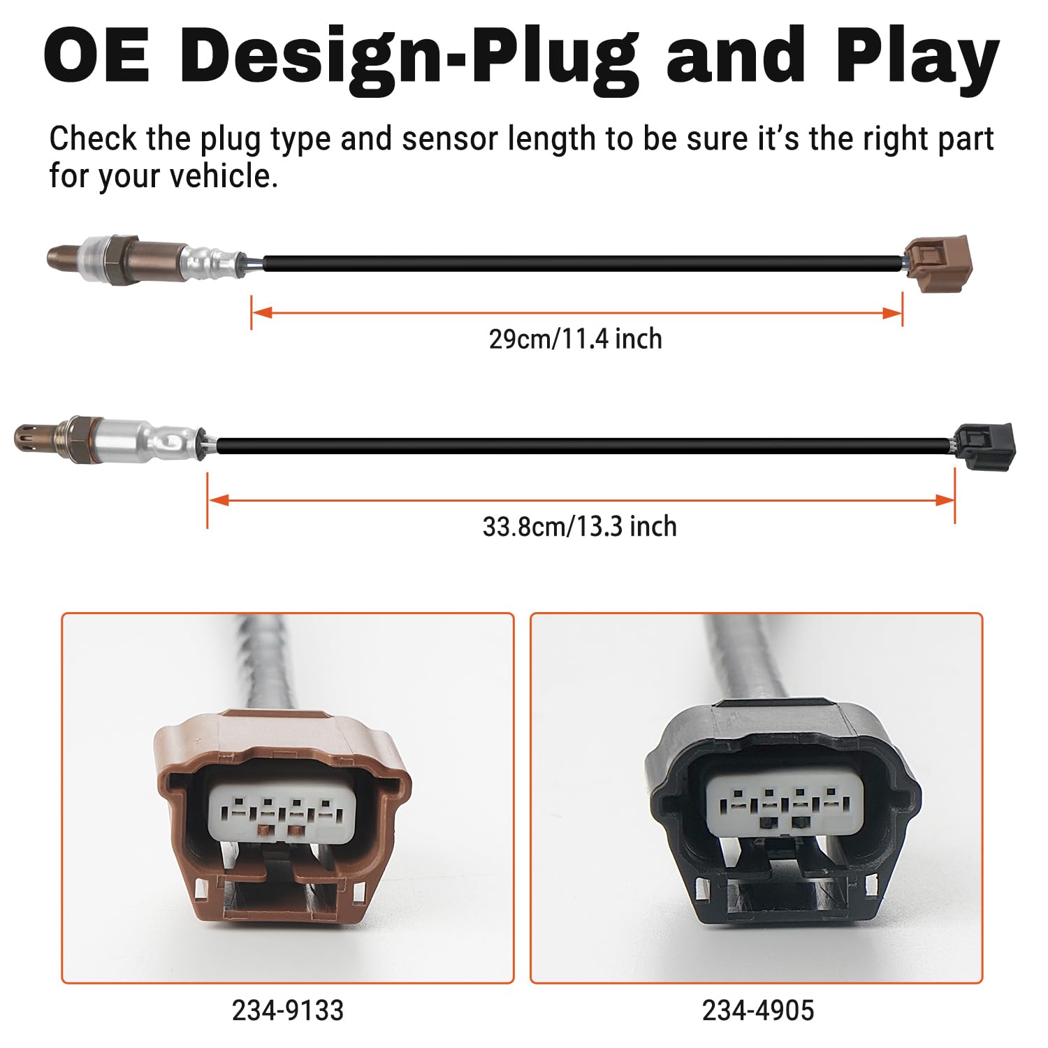 Set of 2 Oxygen Sensor Upstream Downstream O2 Sensor Compatible with 2013-2017 Nissan Altima 2.5L L4 Replace 234-9133, 234-4905, 2349133, 2344905, 22693-3TA0A, 226A0-1HC0A, 226A0-3TA0B