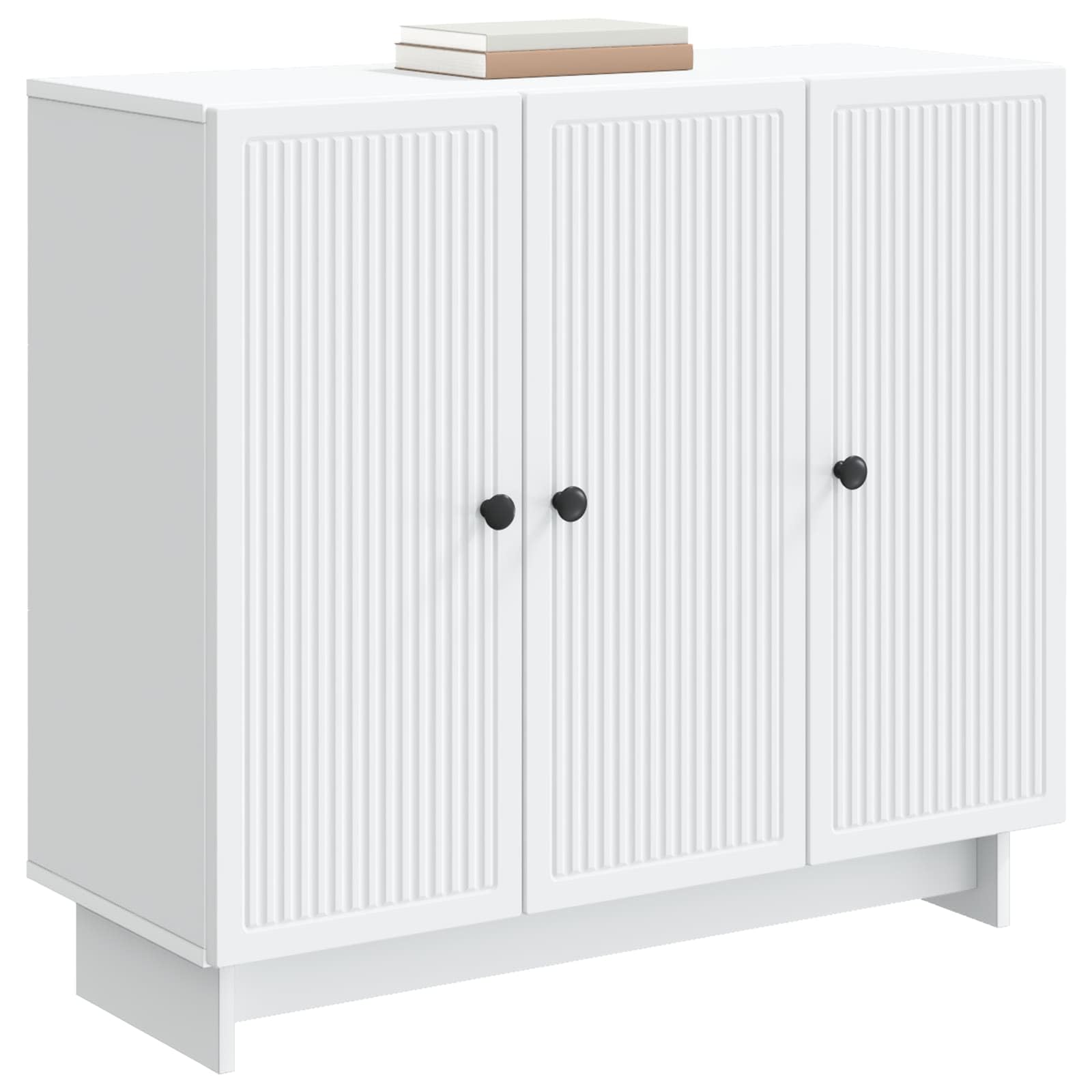 Credenza bianca 89 x 34,5 x 80 cm comò con 3 ante