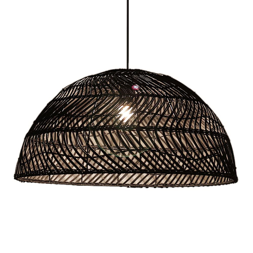 LYMSXAZOU Kitchen Island Lampshade Creative Boho Rattan Chandelier Dining Room Dome Hanging Lamp Wicker Ceiling Light Fixture For Living Bedroom Farmhouse