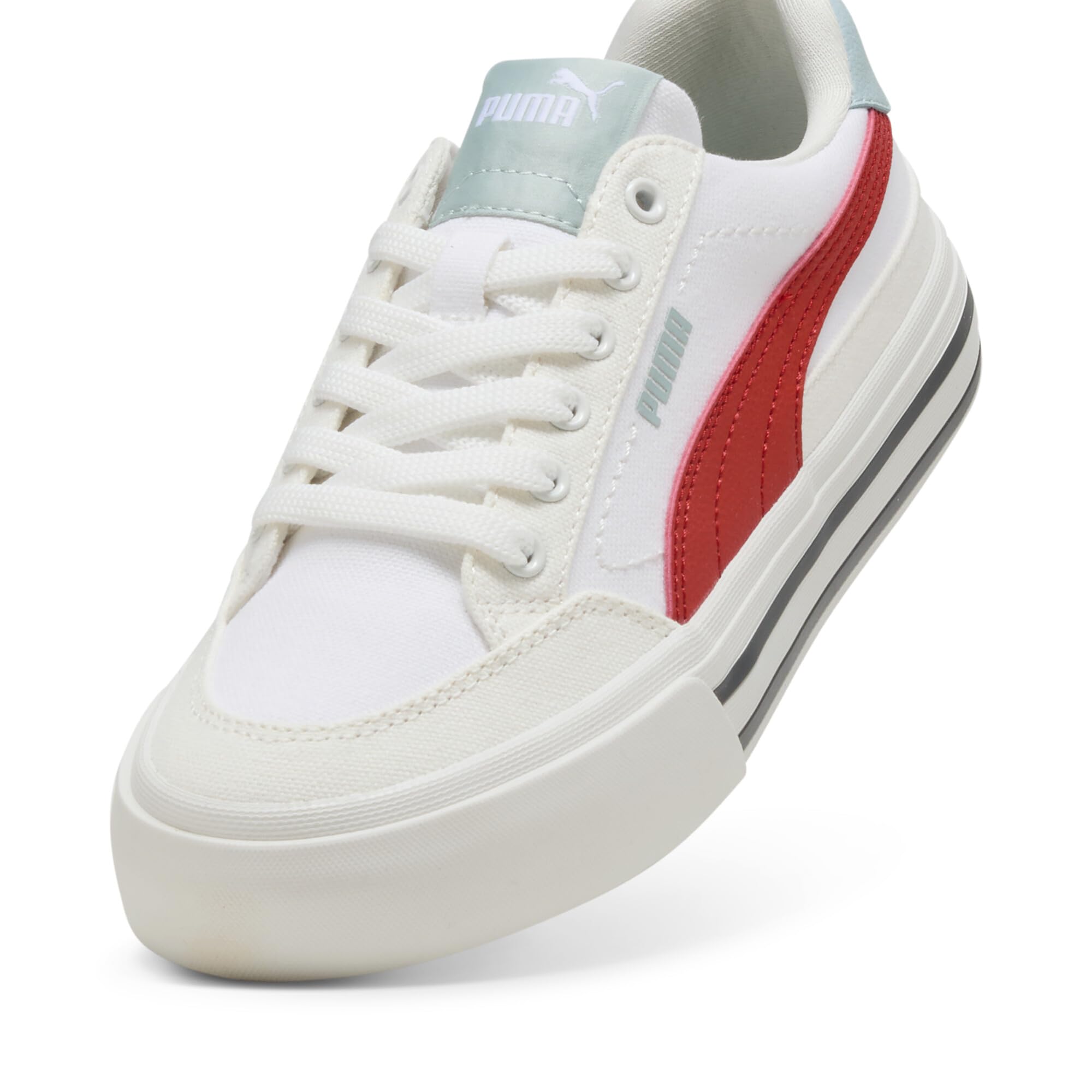 Puma Unisex Kinder Court Classic Vulc ShoesPUMA Court Classic Vulc Sneaker, Weiß/Schwarz, Größe 47