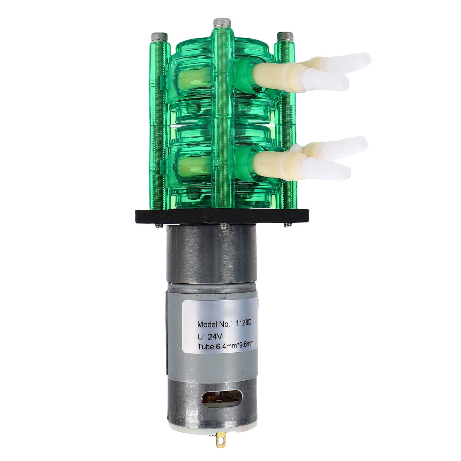 Ejoyous Peristaltische Pumpe, Doppelkopf-Peristaltikpumpe aus Edelstahl, 2 X 500 Ml min., mit 6,4 X 9,6 Mm BPT-Rohr, Gleichstrom-Bürstenmotor für Experimentelle Forschung, Tintenstrahldruck,
