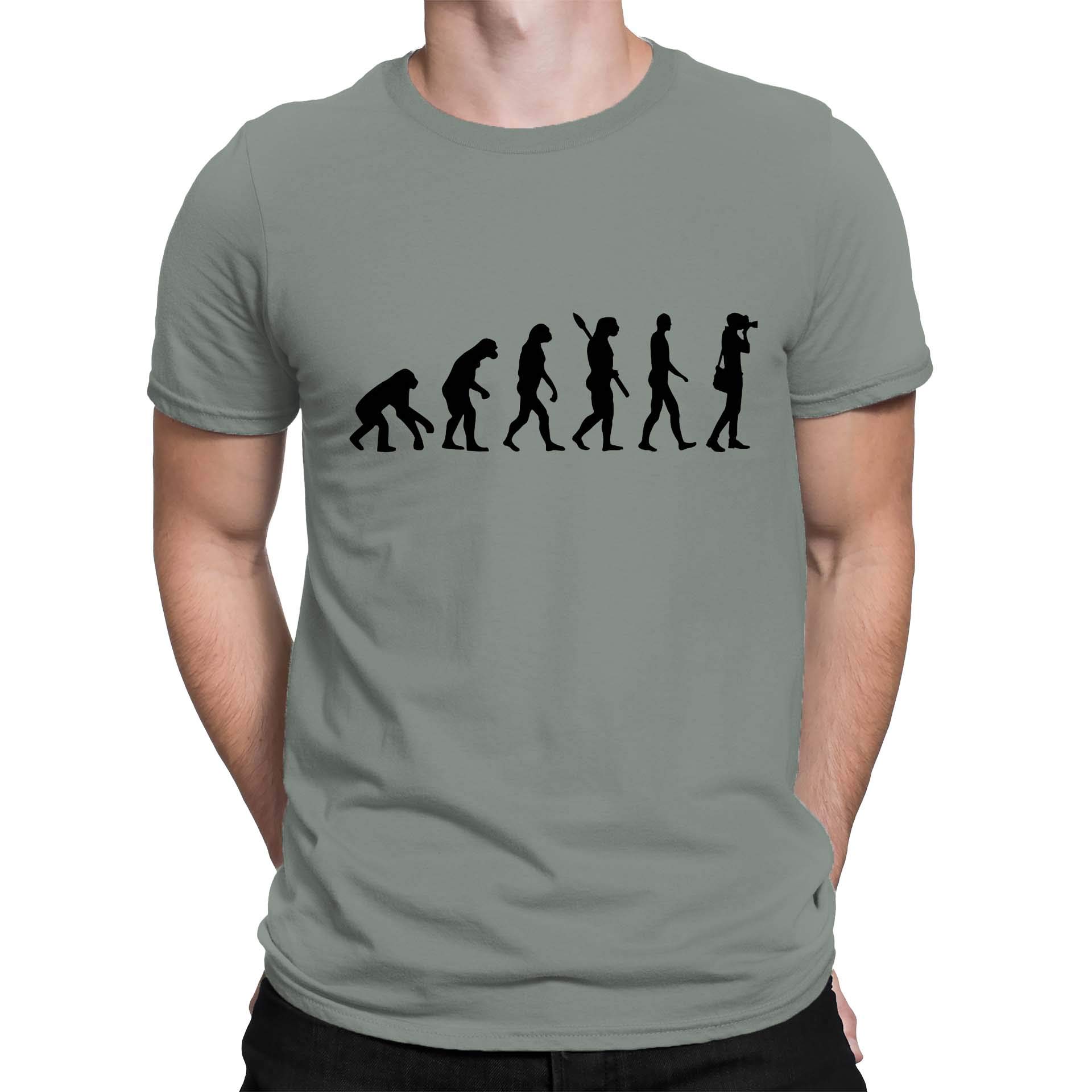 Photographer Evolution Round Neck Graphic Printed T-Shirt
