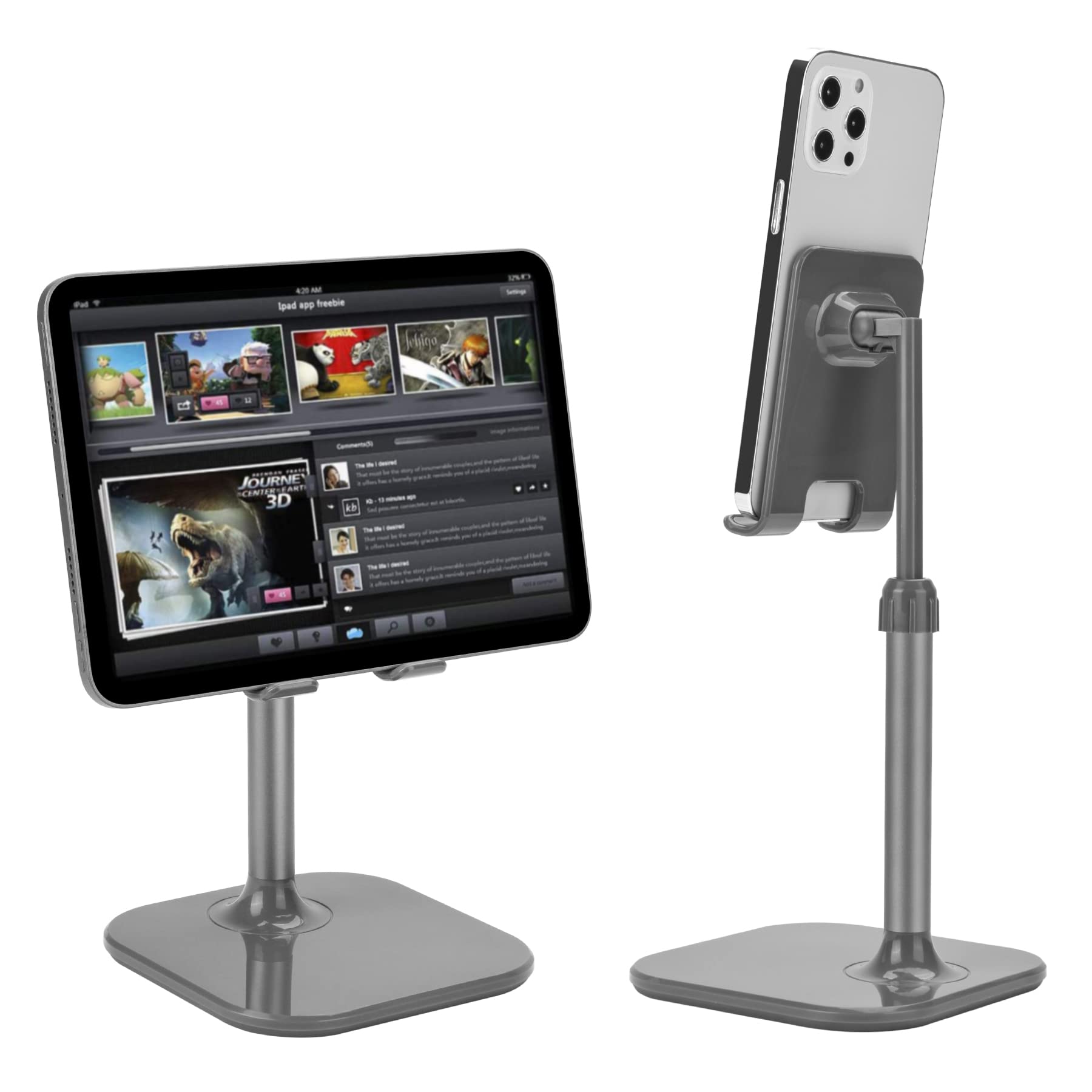 DoboliCell Phone Stand, Phone Stand for Desk,Phone Holder Stand Compatible with iPhone and All Mobile Phones Tablet Space Gray