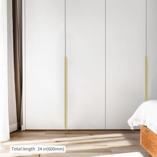 Miniatura 9 de YONFIAFIT 5 unids 10 "Aluminio Oculto Muebles Armario Cajón Tirador Tirador Largo Oculto Muebles Armario Puerta Manija Brandy Gold 3699S