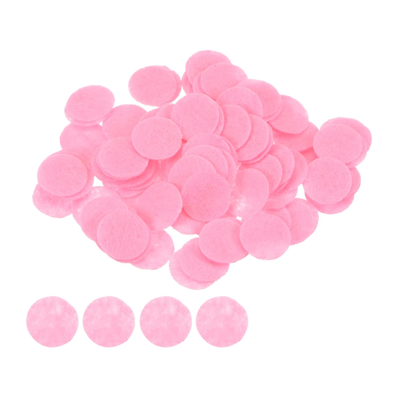 sourcing map 300pcs Round Felt Circles, 15mm 5/8" Pre Cut Craft Pads Non-Woven Mini Felt Fabric Circle for DIY Sewing Handcraft Cutting Projects Craft Finishing, Pink