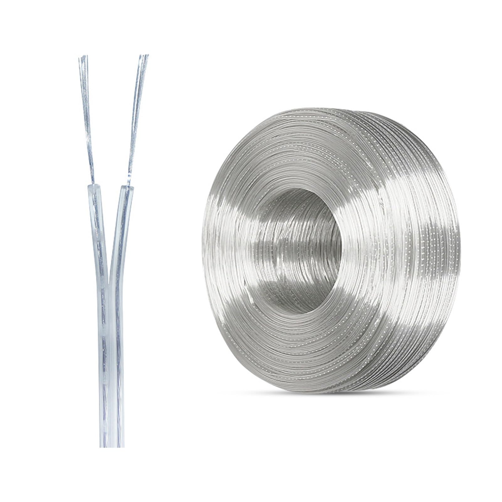 UL Certified Tinned Copper Core 18/20/22/24AWG 300V Double Electronic Wire Transparent Parallel Wire Suitable for Billboard LED Light Power Cable (Color : 200ft, Size : 22AWG)