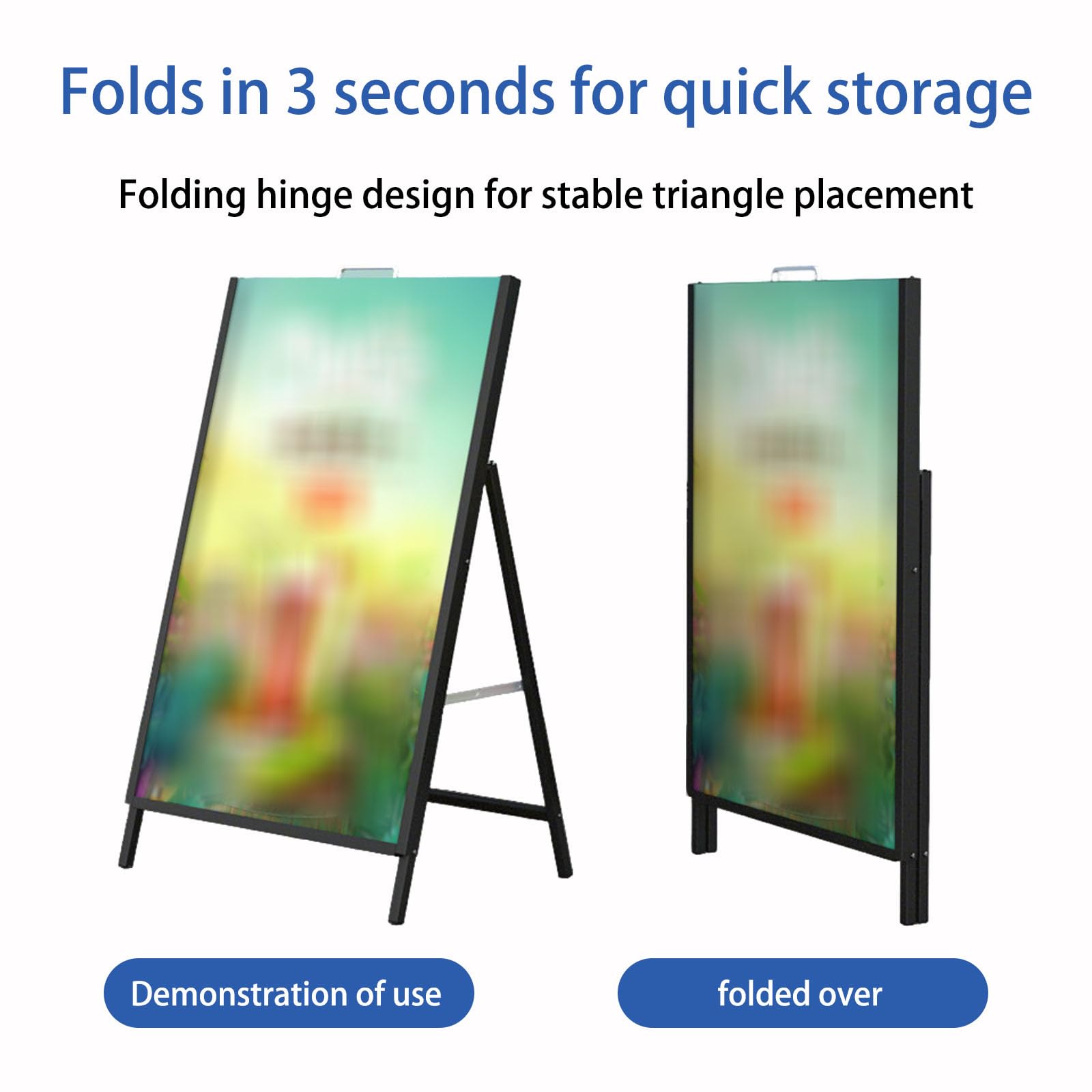 Porte-Affiches A1, Support de Cadre, Pliable, pour présentoir (60 x 90 cm), Couvercle Rabattable Simple Face
