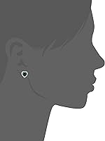 Vista 2 de Tienda Collection Sterling Silver Created White Sapphire Halo Heart Stud Earrings