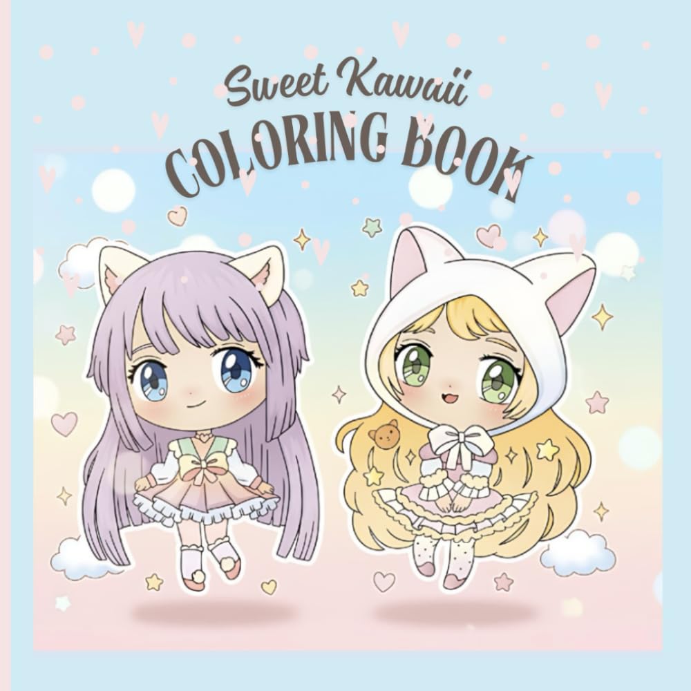 Kawaii Coloring Book: Cute and Gentle Characters for Calm Coloring Moments