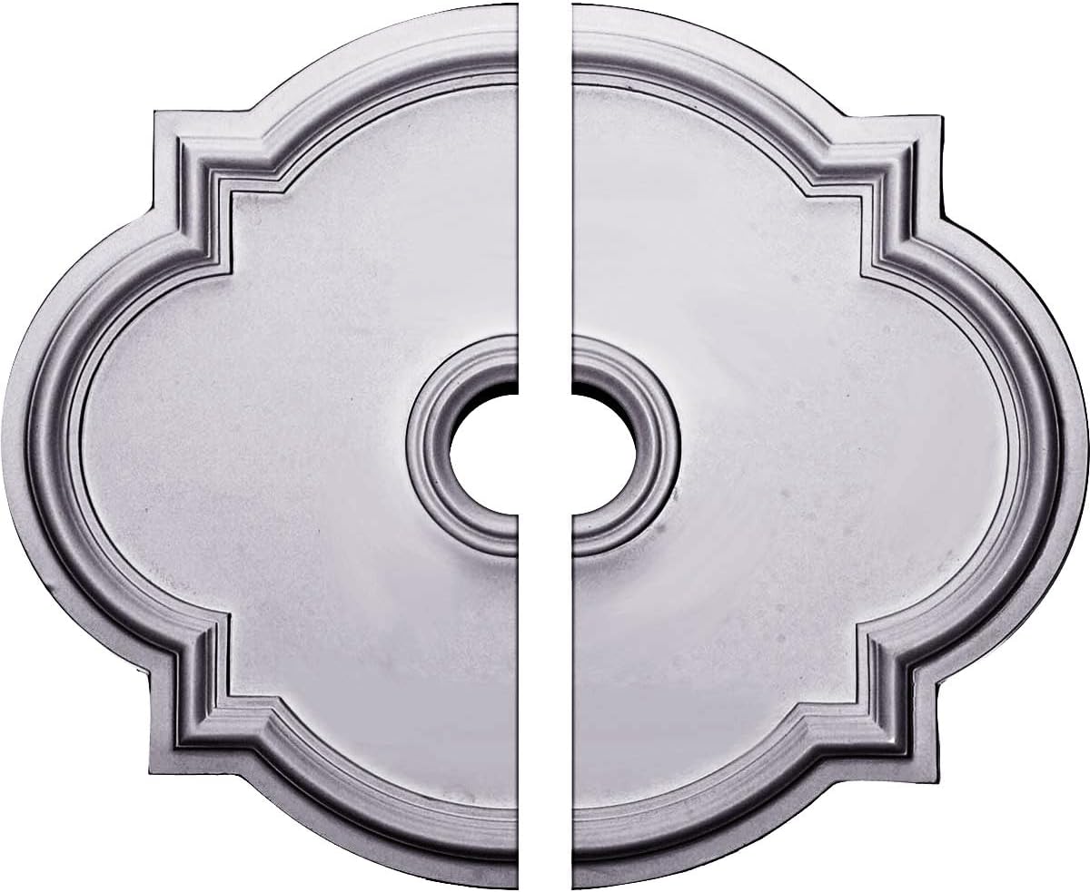 Ekena Millwork CM24WA2-03500 24"W x 20 1/2"H x 3 1/2"ID x 1 1/8"P Waltz Ceiling Medallion, Fits Canopies up to 5-1/4", 2 Piece