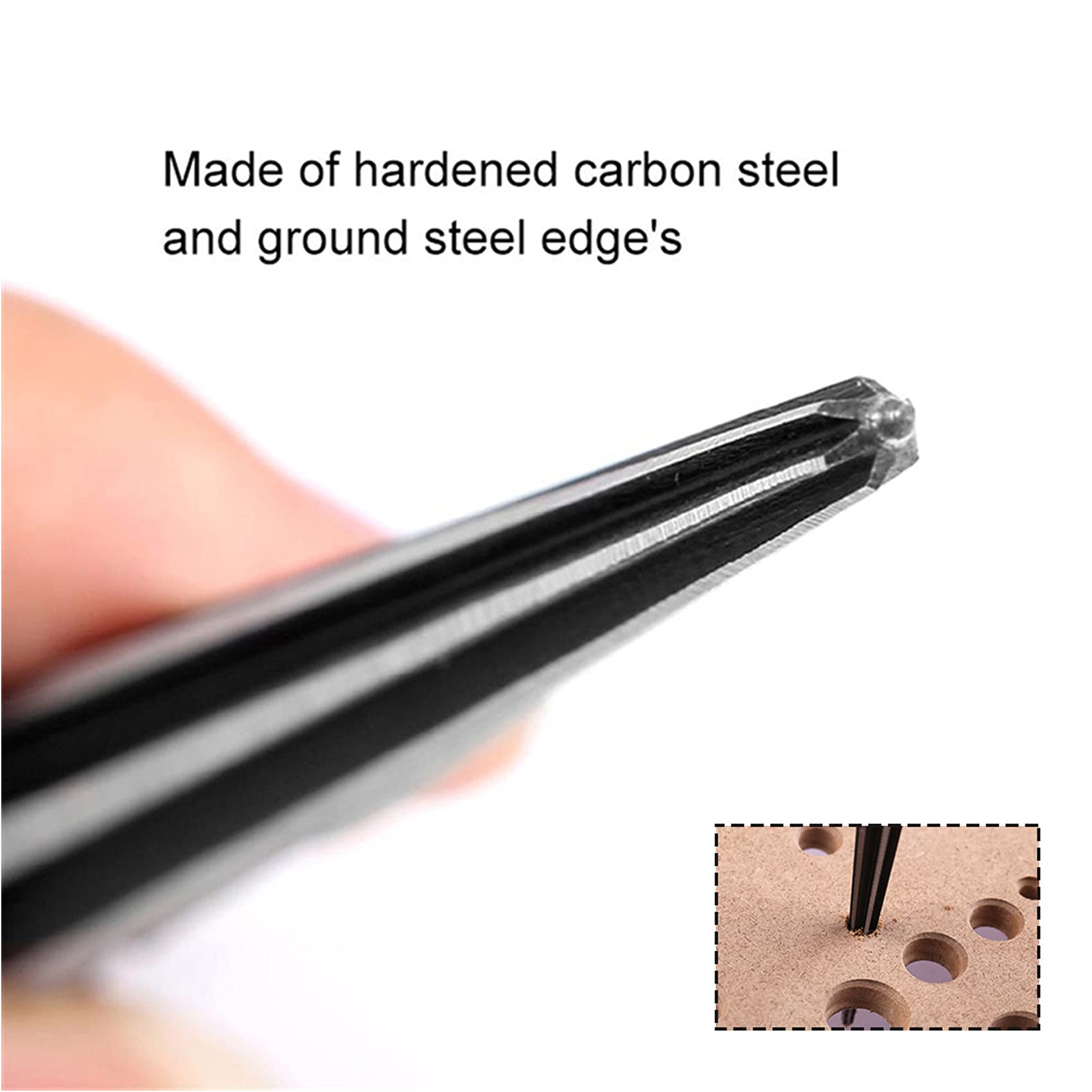 Alésoir Conique Professionnel - Acier - Rond Ou Hexagonal - Diamètre 3-16 Mm - Pour Métal, Bois, Plastique - 4