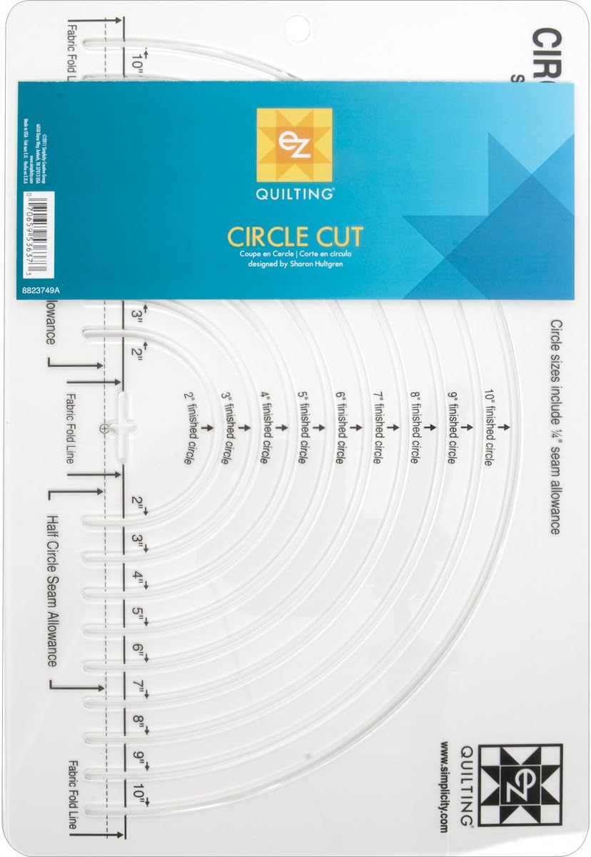 Simplicity Circle Quilting Ruler and Quilting Template, 12" x 8.2"