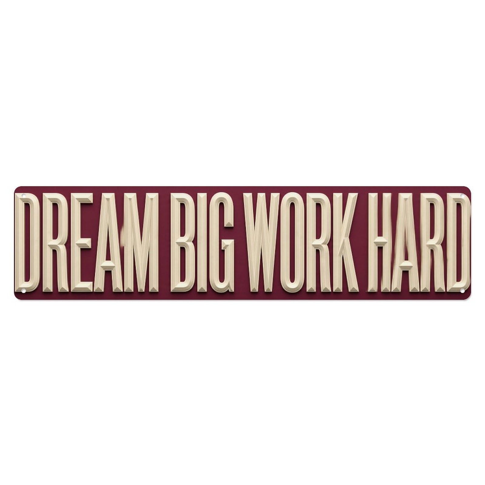 Dream Big Work Hard Success Metal Tin Sign