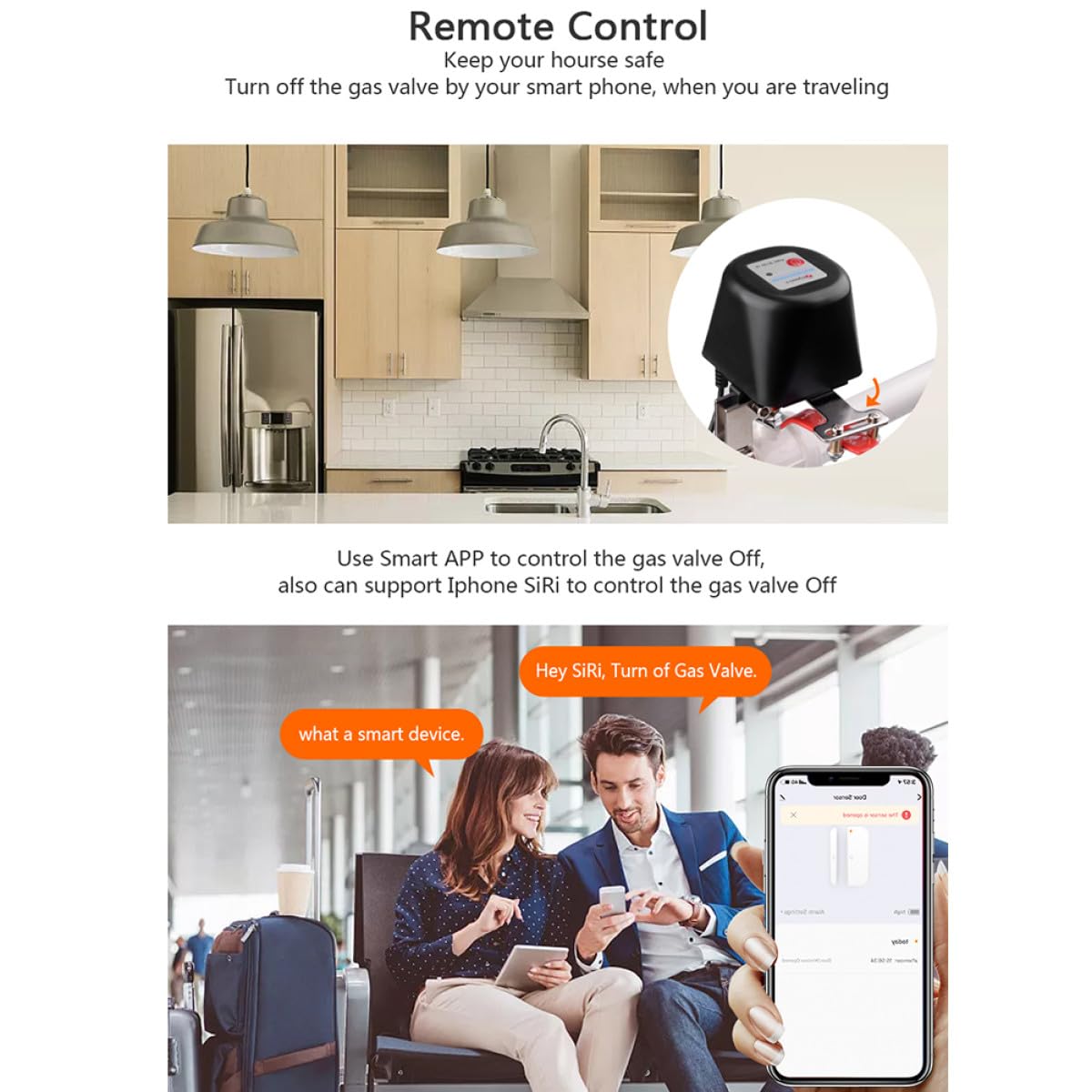 Valvola Intelligente Smart Water Valve Ac220 Nero Plastico Metallo | Controllo Gas Remoto, Temporizzazione Integrata, Apertura Automatica 5-10 Secondi, Distanza Esterna 10m