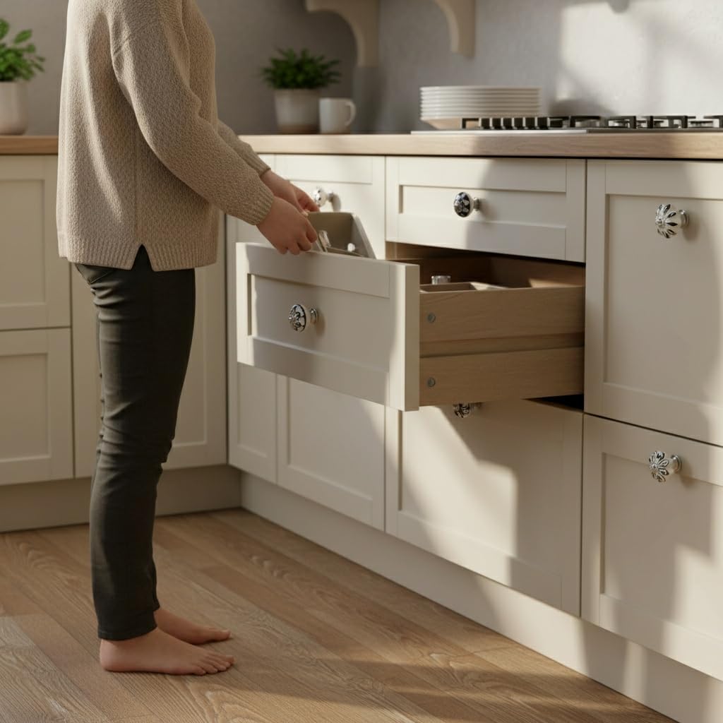 nacnic Pack of 12 Black & White Hand Painted Vintage Cabinet Cupboard Door & Drawer Pulls Chrome Hardware (12, Black & White)