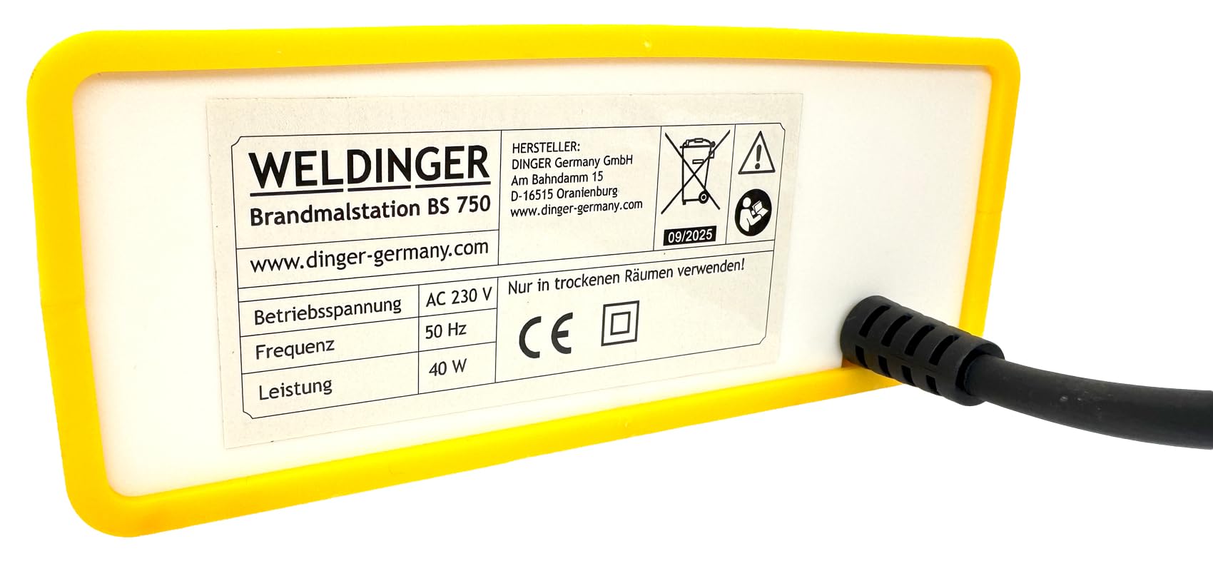 WELDINGER Brandmalstation BS-750 mit Brennspitzenset und Ersatzkolben, Brandmalerei