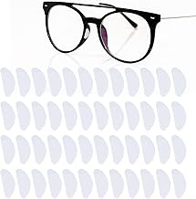 Fukaisu 24 Pairs of Silicone Nose Pads 1.9 cm Non-Slip Transparent Pads Soft Self-Adhesive Replacement Nose Cushions for Glasses and Sunglasses