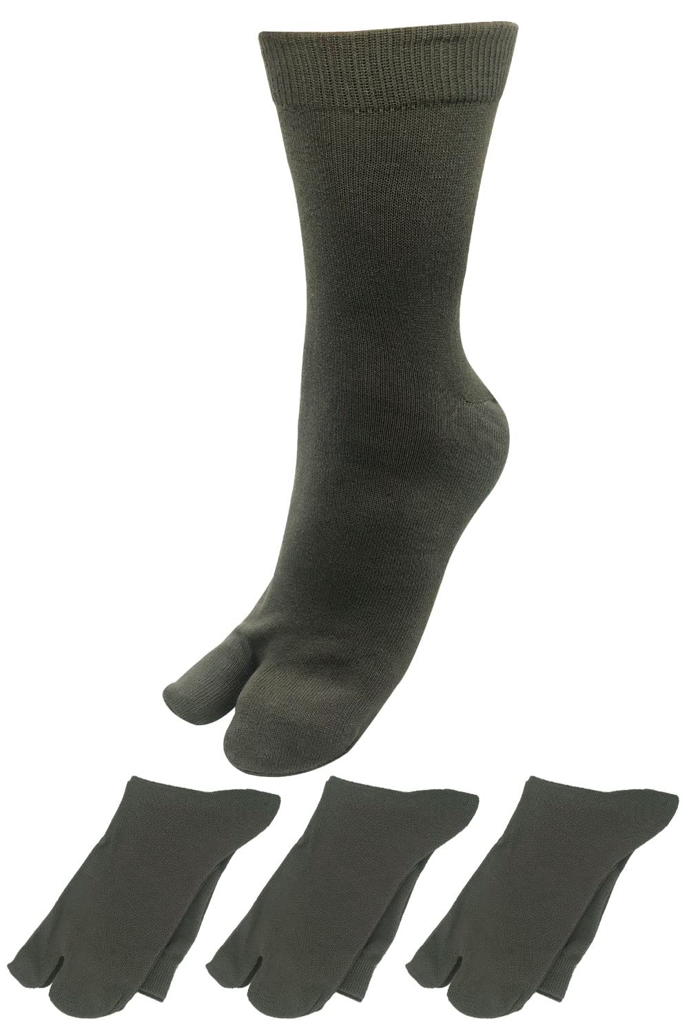 Japanese Tabi Socks 3 Pairs Grey Antibacterial Deodorizing Men 24-26cm