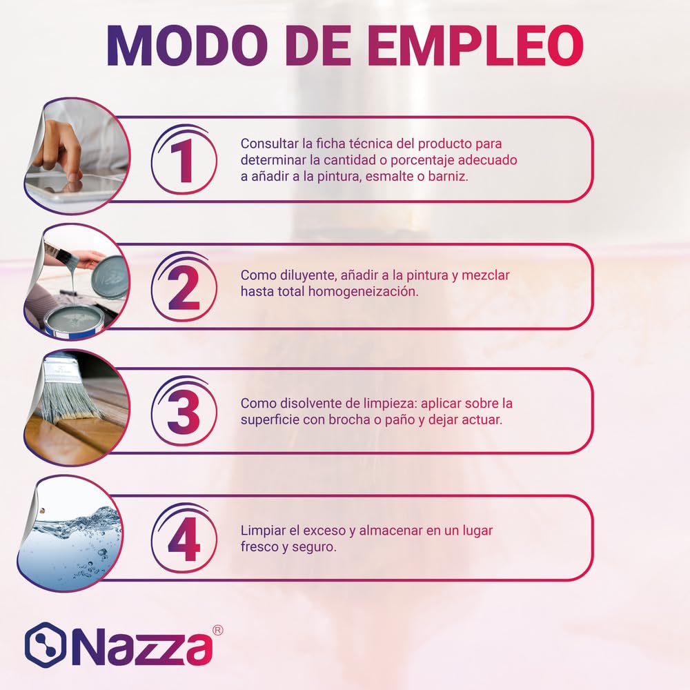 Tolueno Nazza | Disolvente transparente para barnices, pinturas y esmaltes | Envase de Plástico de 5 Litros
