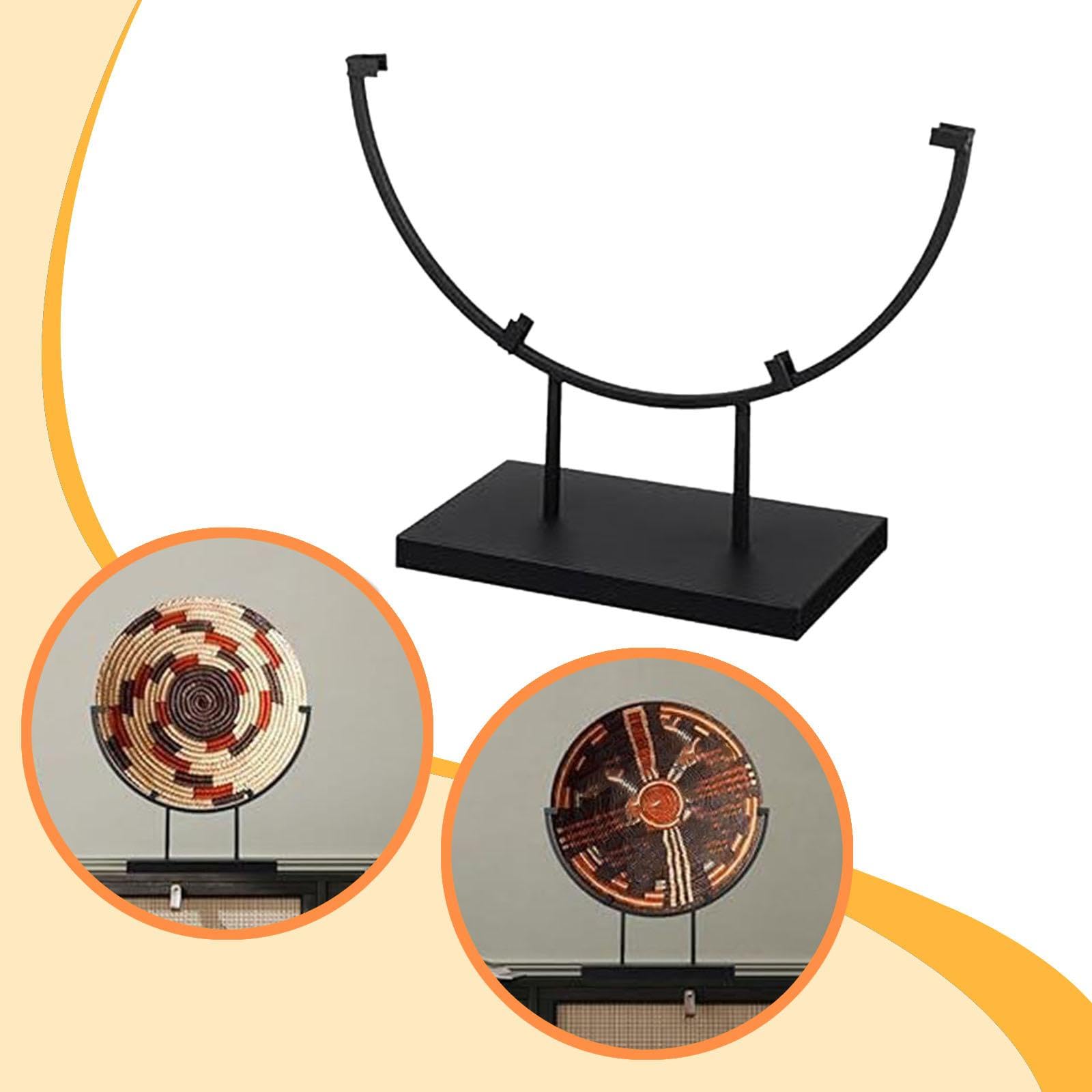 LOVIVER Présentoir Métallique pour Art Verre Fusionné, Support de Plaque Décorative, Base Stable Antidérapante, Chevalet Table Demi-Rond pour Photo, Panneaux, Idéal Exposition Maison, 12 Pouces