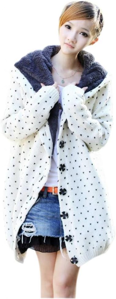 Huafeng Womens Cardigan Sweater Long Loose Winter Coat,Beige