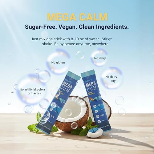 Miniatura 8 de MegaCalm - Palitos de bebida de limonada de coco, soporte de cortisol con glicinato de magnesio, Ashwagandha, L-teanina, vitamina D, electrolitos,