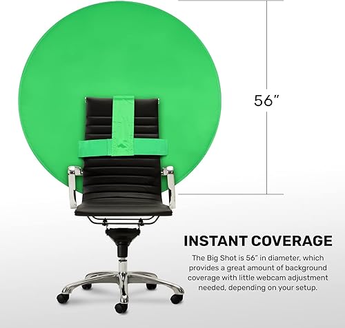 Vista 4 de Webaround Big Shot 56 pulgadas Verde Telón de fondo plegable portátil Se fija a cualquier silla Tela resistente a las arrugas Instalación
