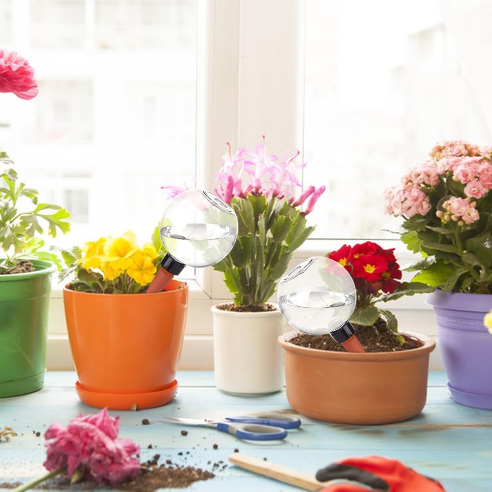 NBEADS 6 bombillas de riego automático, globos de riego de plantas, dispositivo de agua de jardín, inserto de maceta autollenable para plantas de interior y exterior