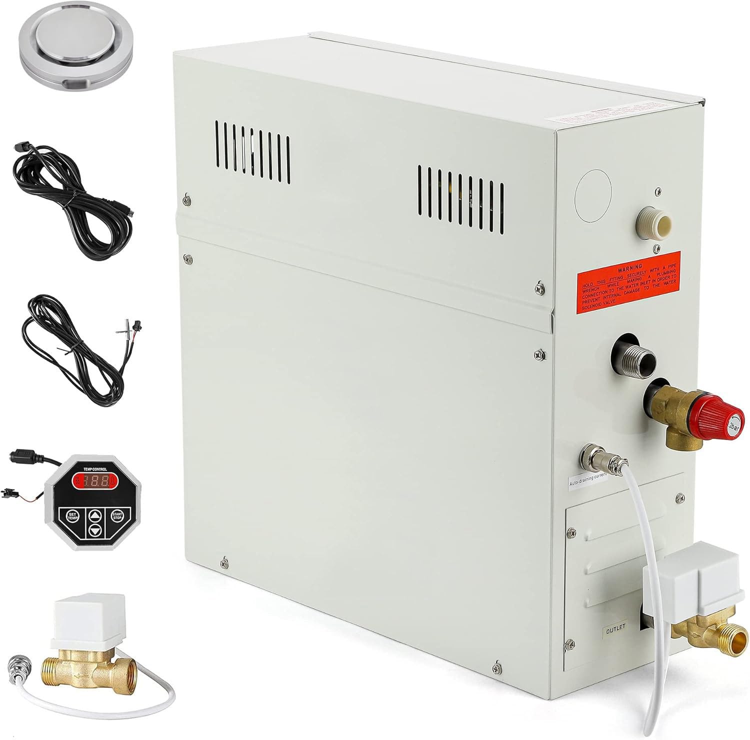 Generador de Vapor con autodrenaje para Ducha y Sauna — Generador de Vapor para baño Turco y SPA doméstico — Kit generador de Ducha de Vapor — Calentador eléctrico para Sauna 18KW