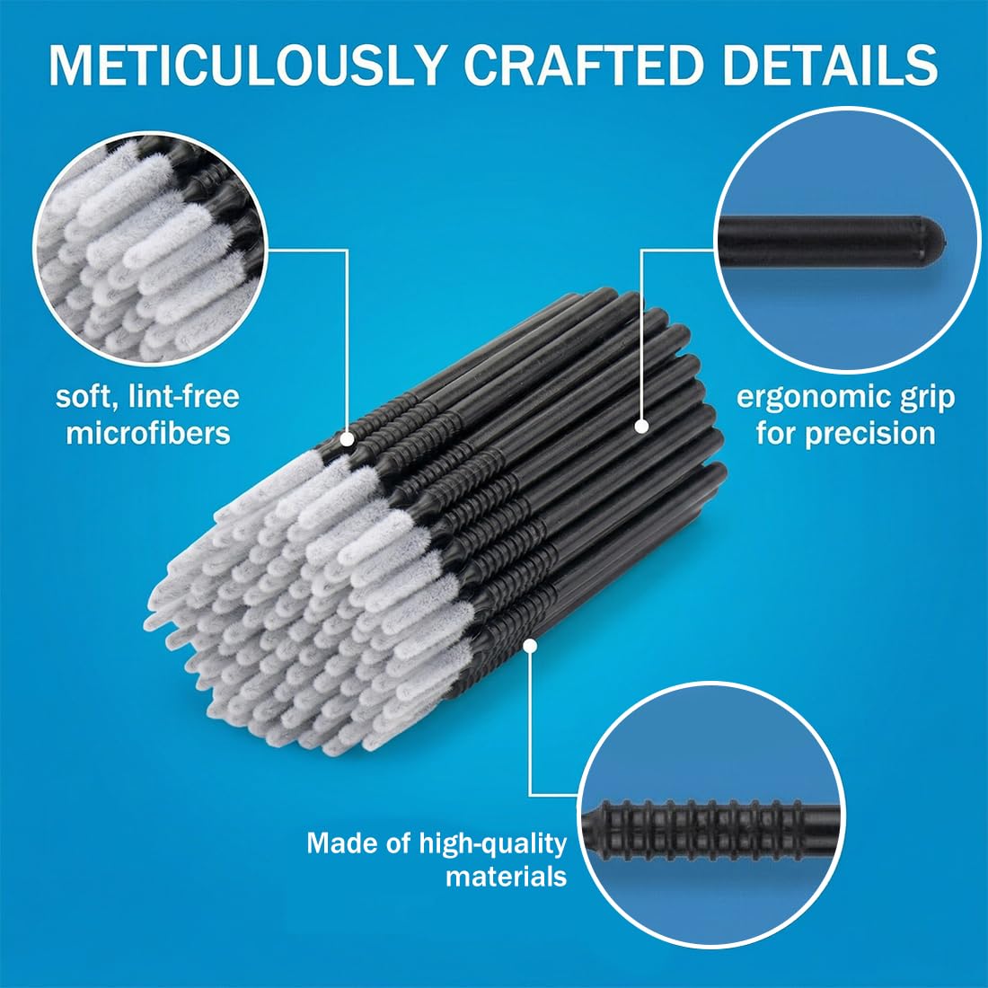 200 piezas pinceles desechables para labios pestañas aplicadores microfibra extensiones maquillaje